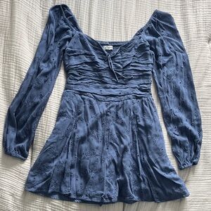 Hollister Medium blue off-shoulder dress with built-in shorts